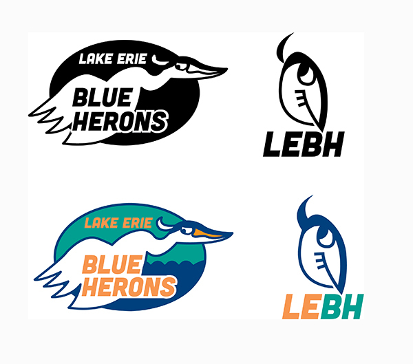 old previous versions of the lake Erie Blue Herons