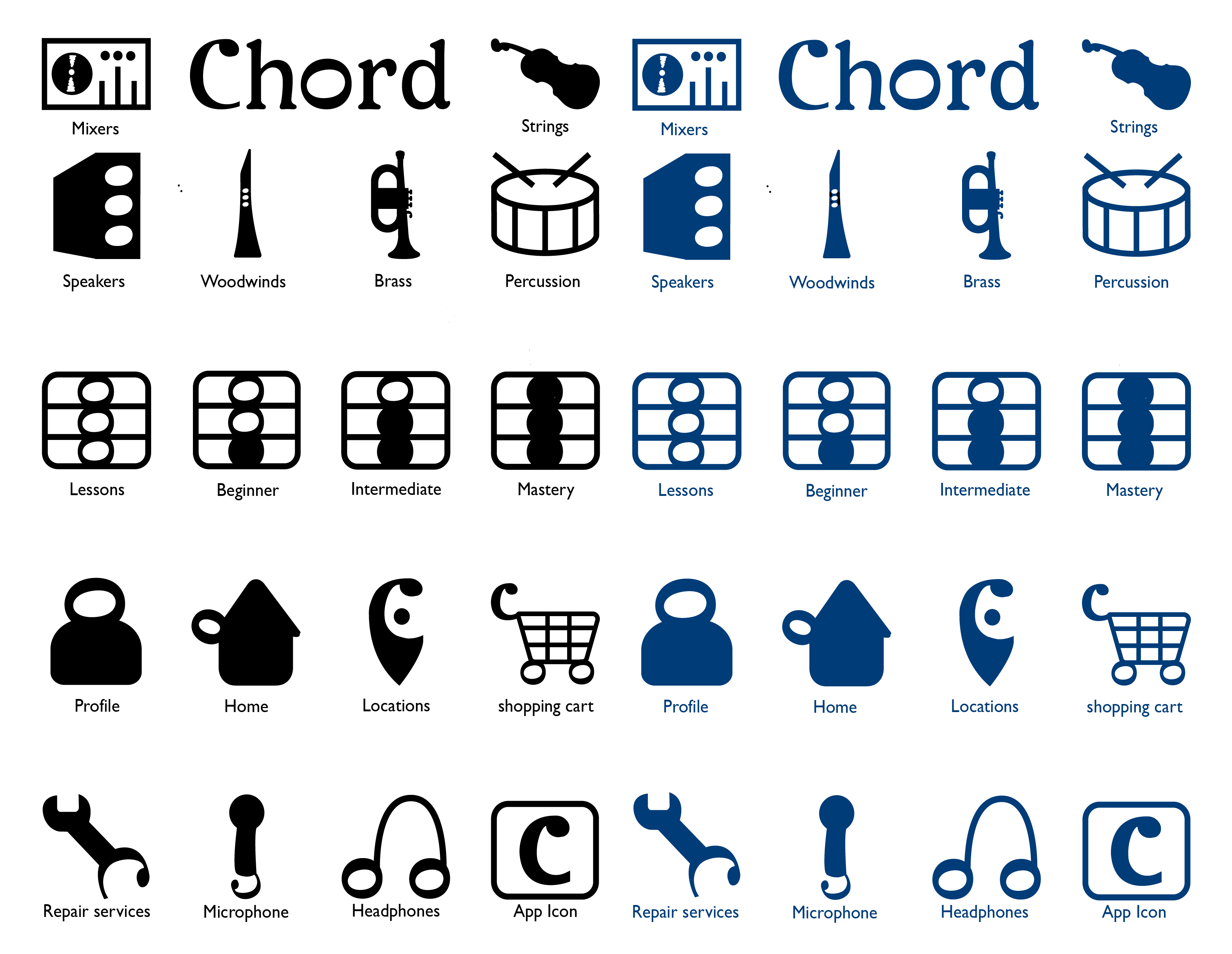 Final correctly organized and sized icon sheet for the CHord app