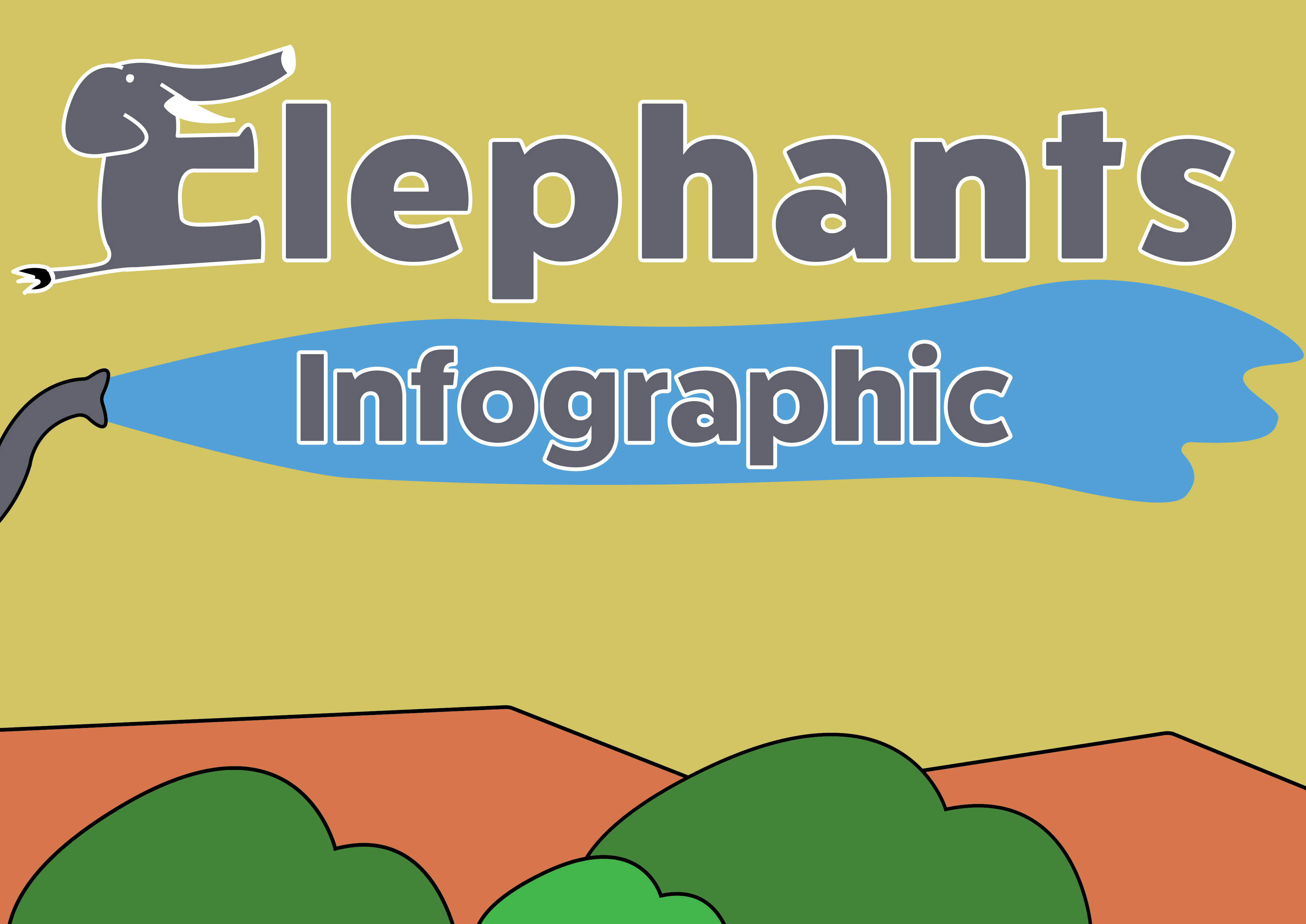 Elephants infographic Logo for card use