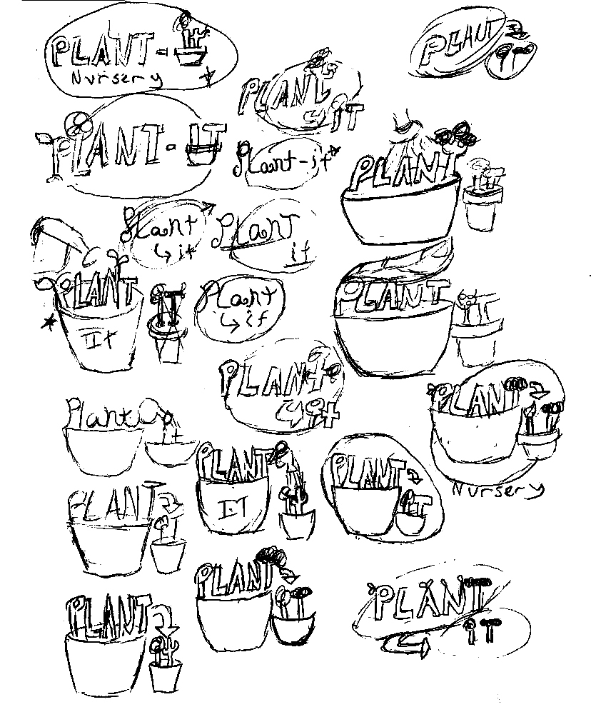 Plant-it logo concepts and sketches