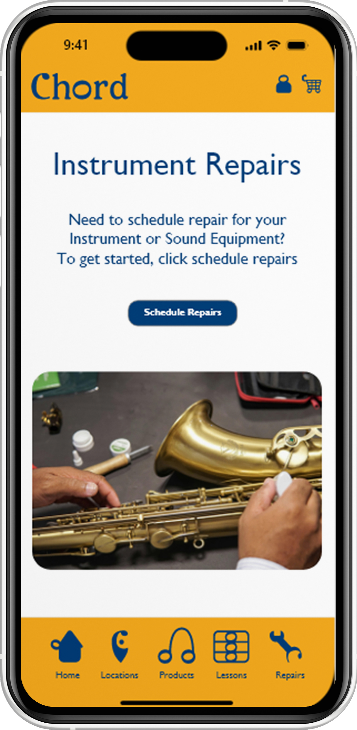 Repair Schedule Main Screen Display