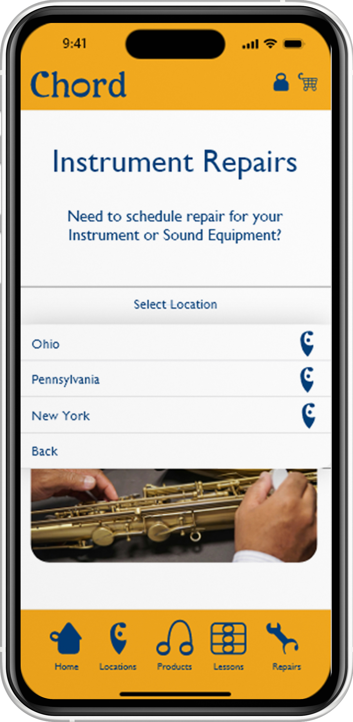 Repair Schedule Time Select Screen Display